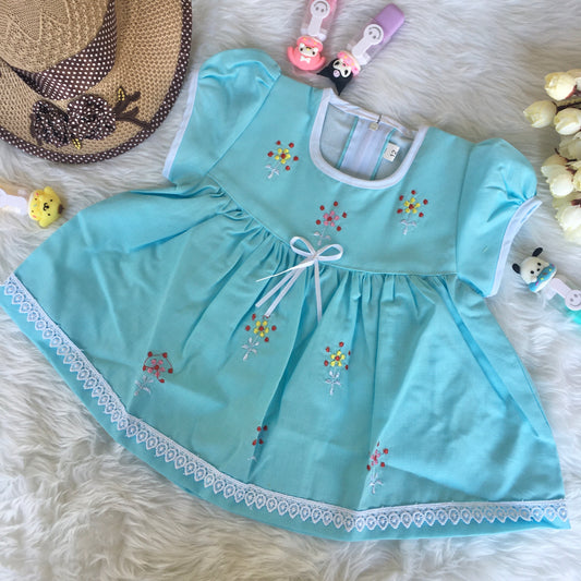Baby Frock - A801 - Sky Blue