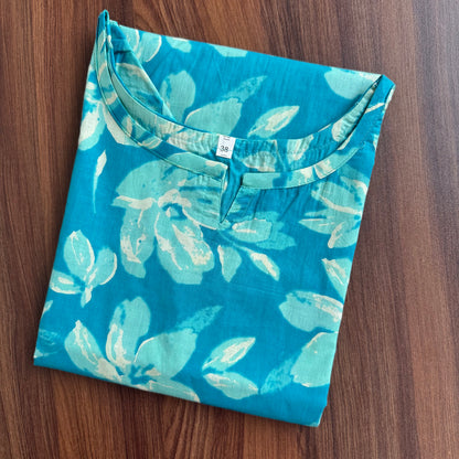 Jasmine White Flower - Firozi - Cord Set - Pure Cotton