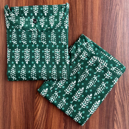 Pine Trees - Green- Cord Set - Pure Cotton