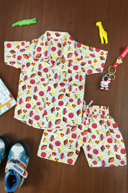 Kids Shirt & Short set - Red Planets