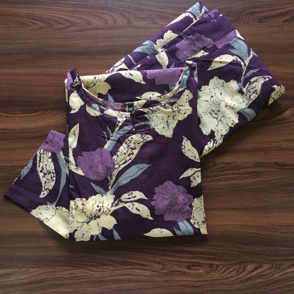 Mix Flower - Purple - Cord Set - Pure Cotton