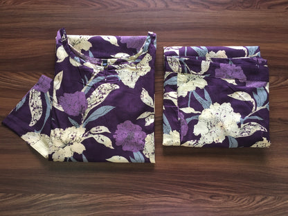 Mix Flower - Purple - Cord Set - Pure Cotton