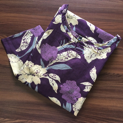 Mix Flower - Purple - Cord Set - Pure Cotton