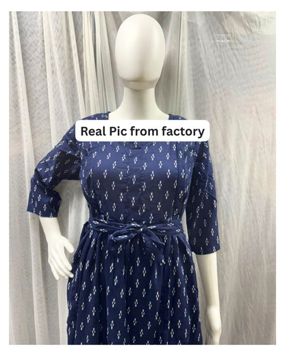 Indigo Fine - Maternity Kurti with Feeding Zips - Soft Rayon