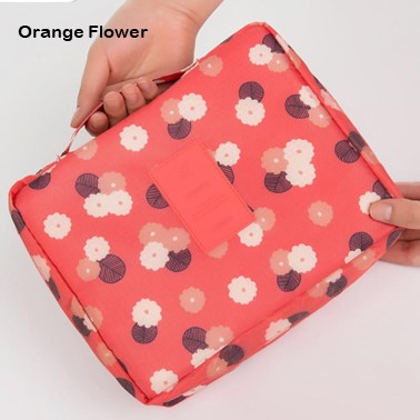 Essential Travel Pouch - Orange Flower