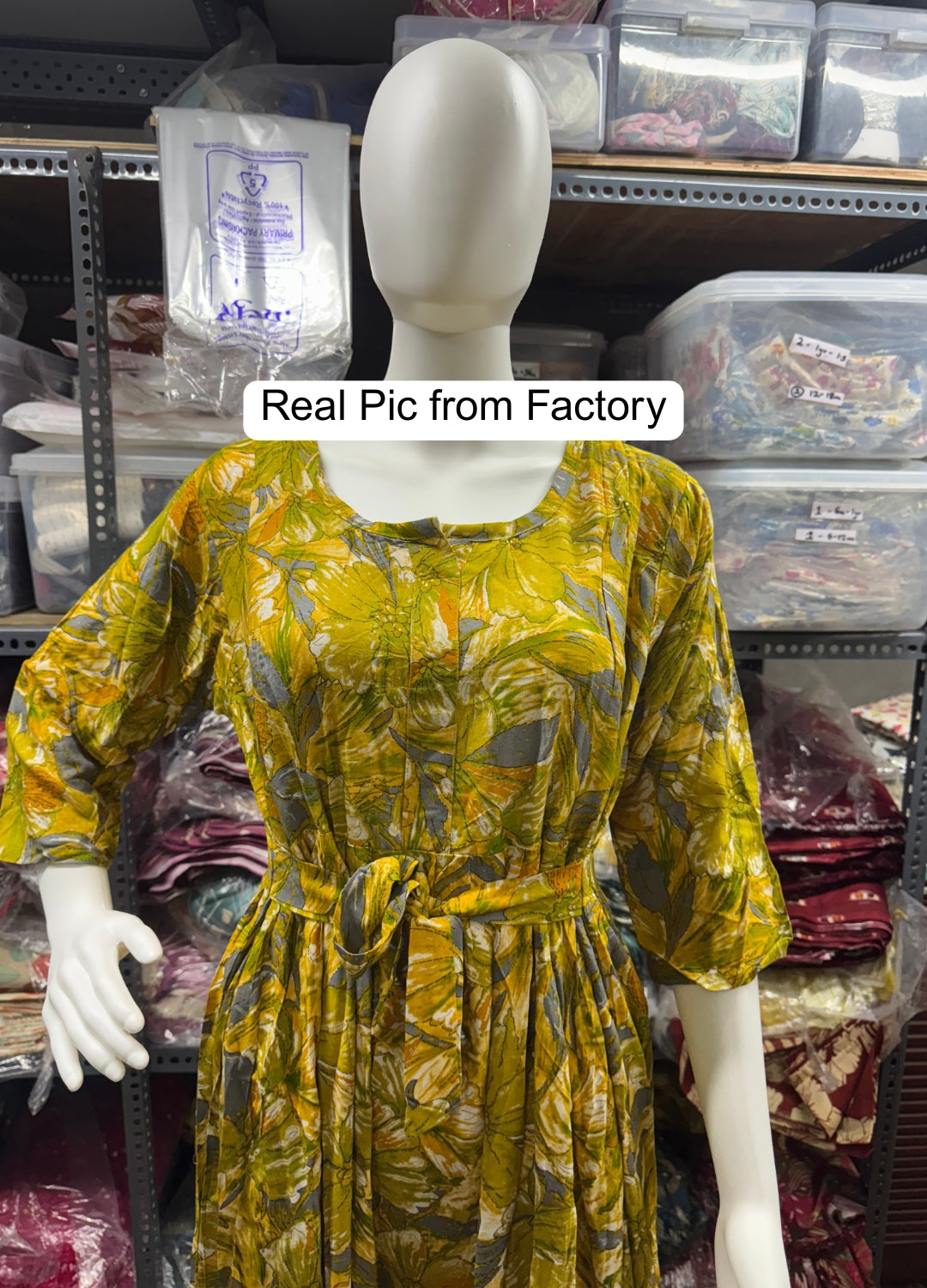 Floral - GREEN - Maternity Kurti with Feeding Zips - Soft Rayon