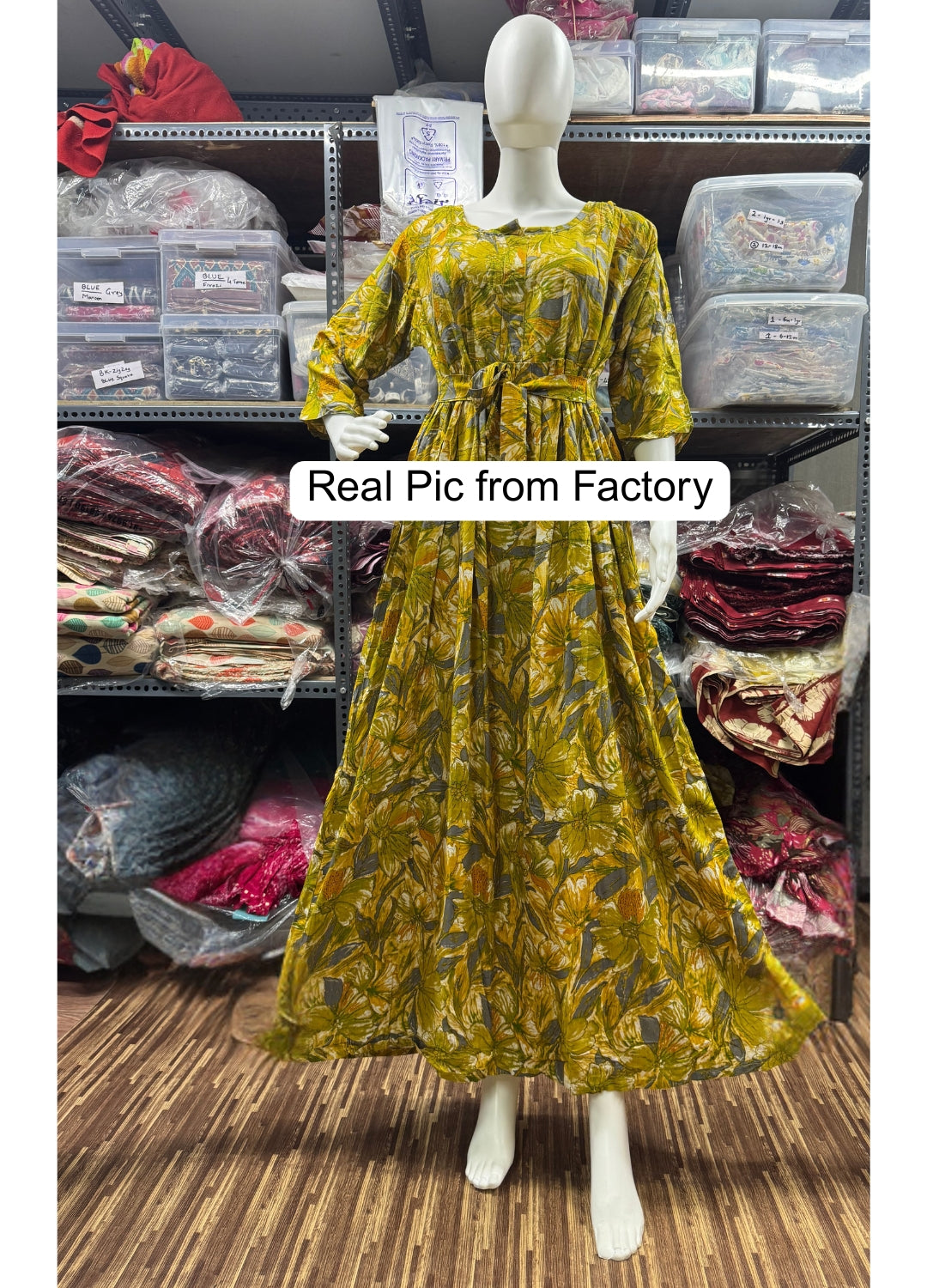 Floral - GREEN - Maternity Kurti with Feeding Zips - Soft Rayon