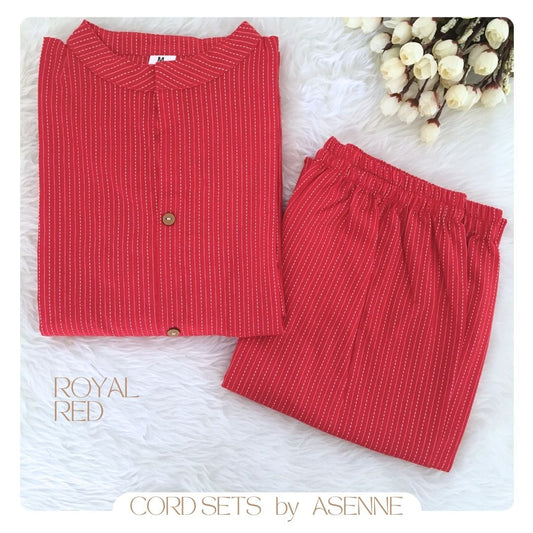 Katha Work - Red - Cord Set - Pure Cotton