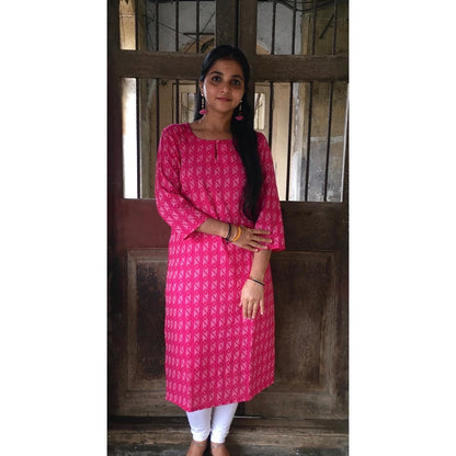 Xrtra Large Size - Pure Cotton Katha Work Kurti - Raani