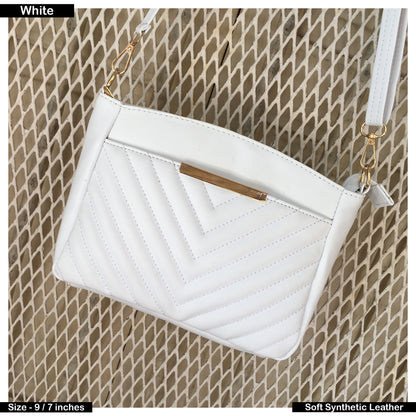 New Quilted Satchel - "Meesa" - White