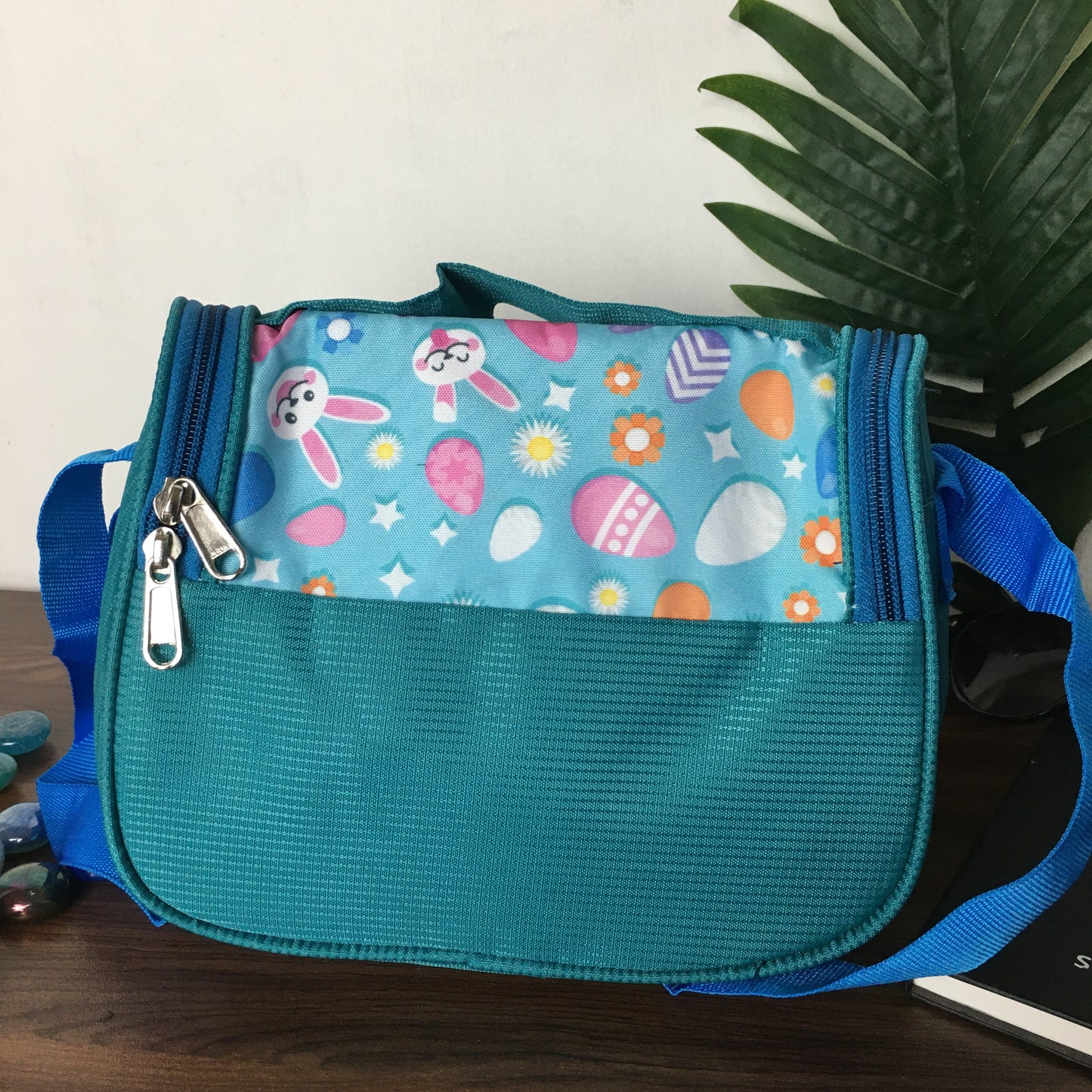 Cute Prints Lunch Bag with Thermal Insulation - Sky Blue