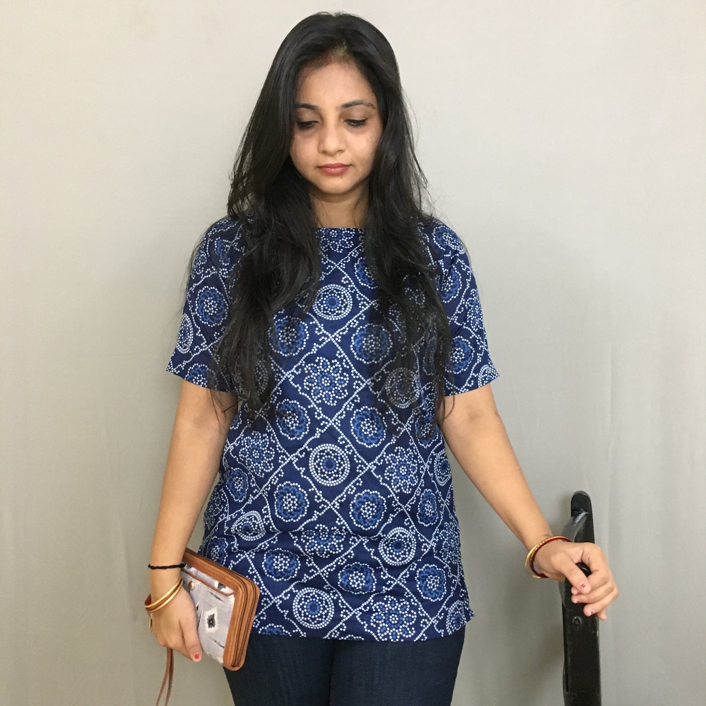 Trendy Tops - Blue Bandhani - Pure Cotton