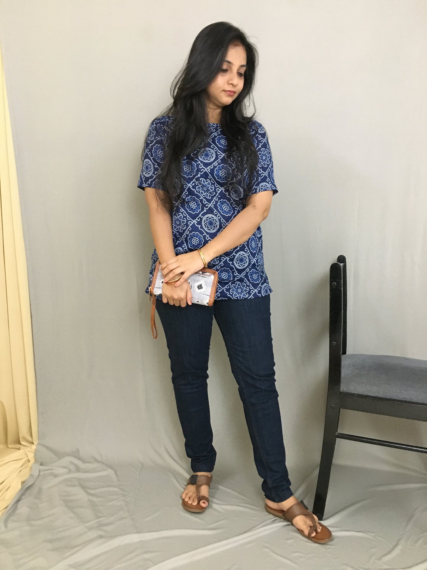 Trendy Tops - Blue Bandhani - Pure Cotton