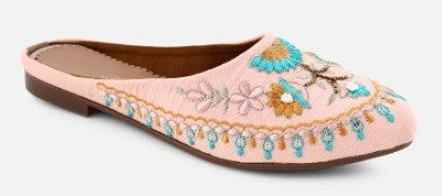 Women Peach-Coloured Printed Ballerinas / Jutti Flats