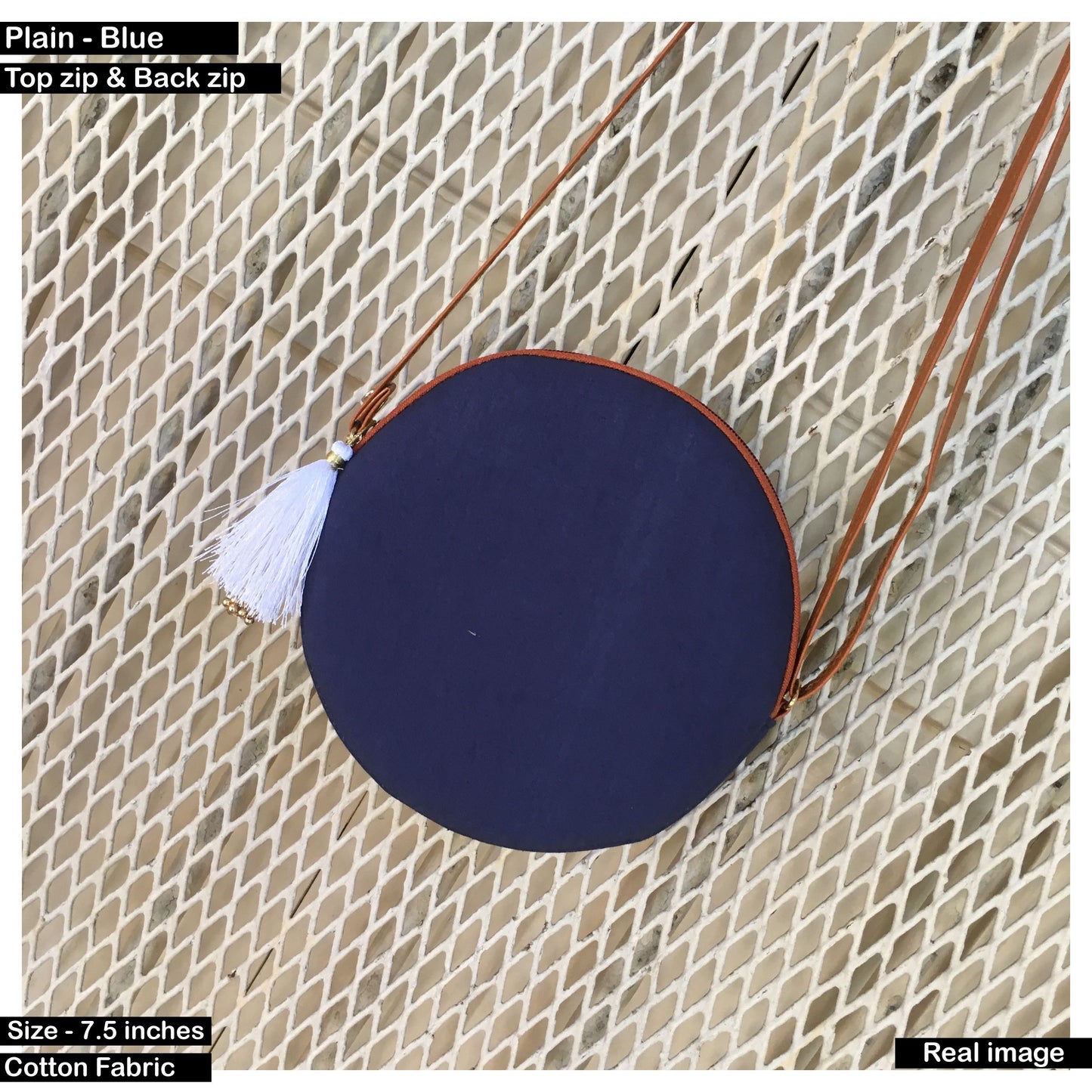 Blue Plain Cute Round Sling - Small size