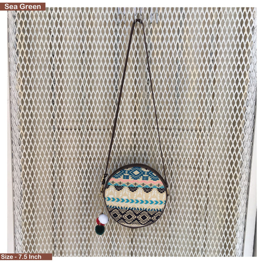 Circle Shape Boho Sling - Sea Green