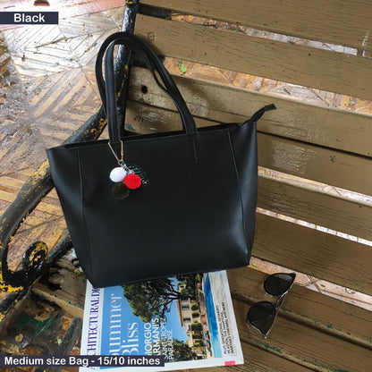 Medium size tote with Leaf Keychain